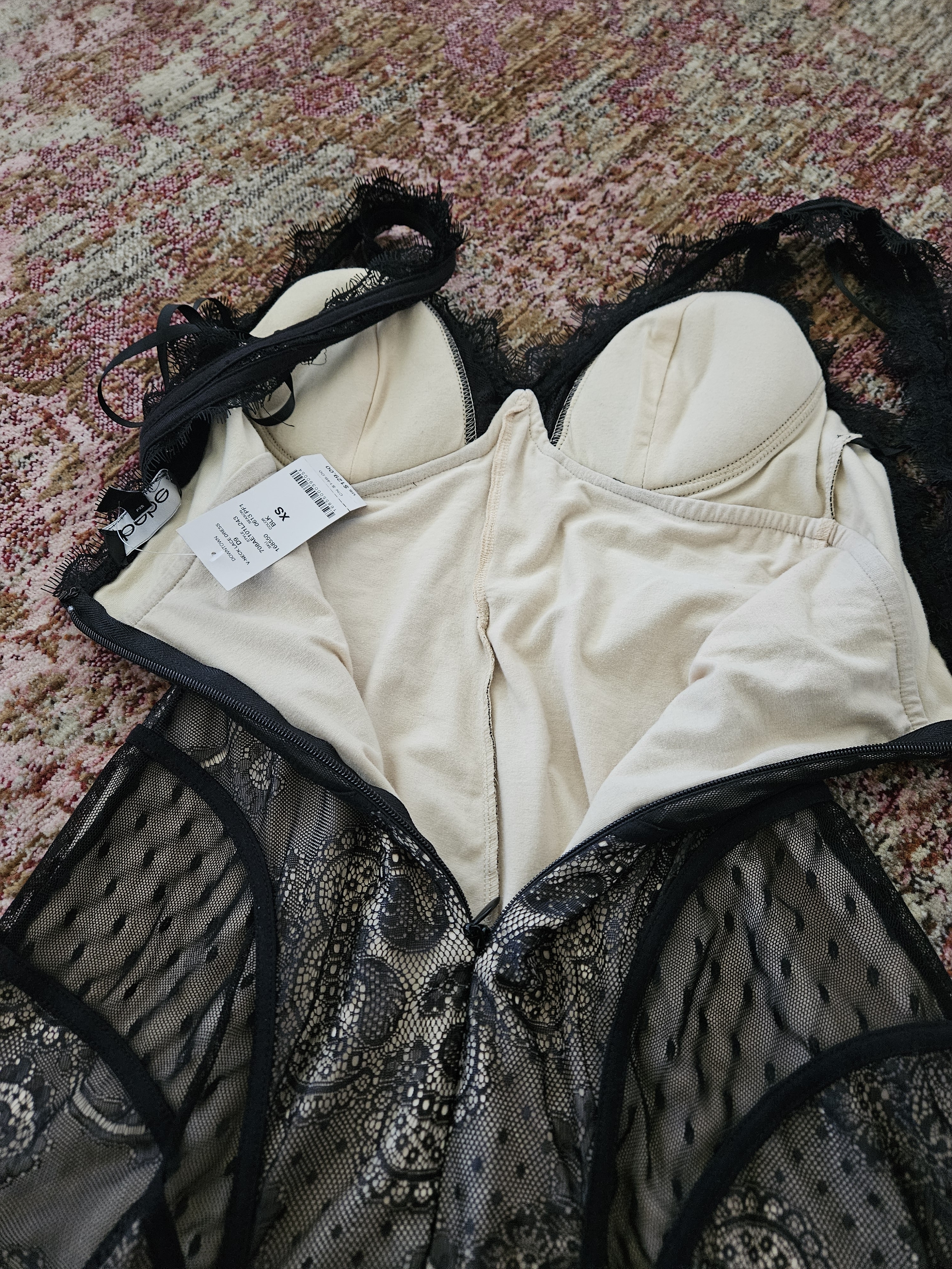 Nwt Bebe Black Lace V-Neck Dress — image 6 of 7